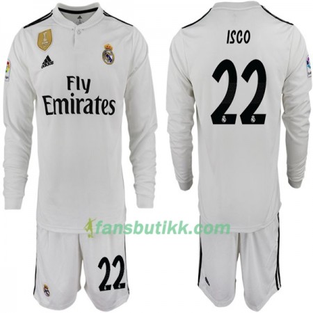 Fotballdrakt Real Madrid ISCO 22 Barn Hjemmetrøye 2018-2019 Langermet